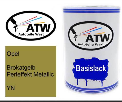 Opel, Brokatgelb Perleffekt Metallic, YN: 500ml Lackdose, von ATW Autoteile West.
